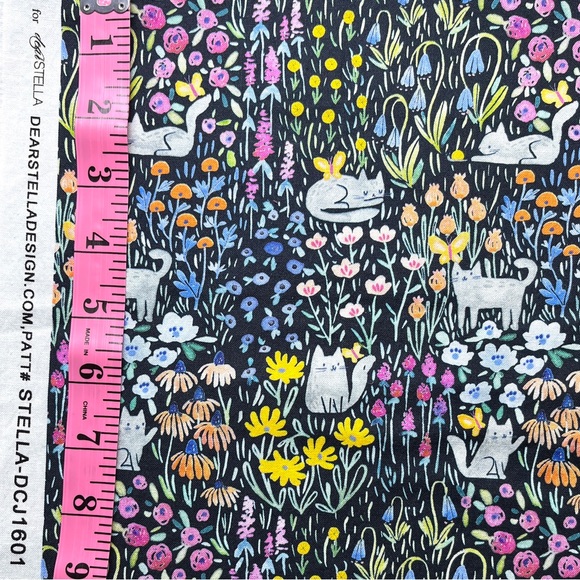 Unicorns, Cats, Flowers, Mixed Lot 100% Cotton Fabric, Quilt Sew, Craft 4-1/2 Yd - Picture 11 of 13